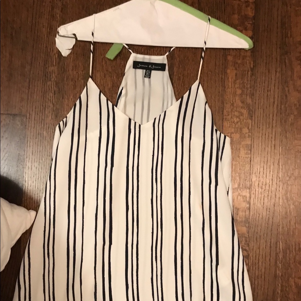 Black / white stripe razor back cami!